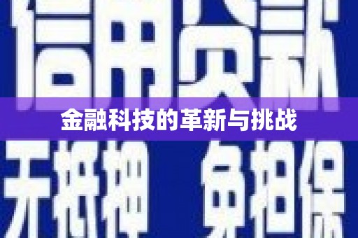 武义金融科技的革新与挑战