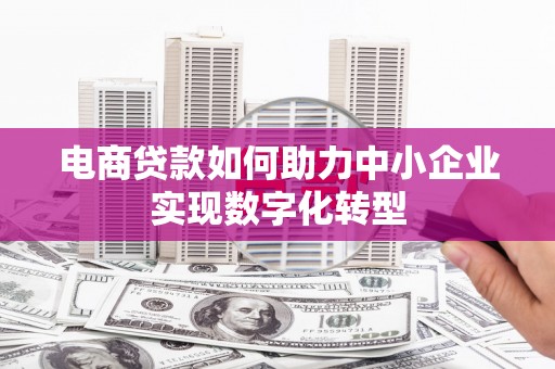 四湖电商贷款如何助力中小企业实现数字化转型