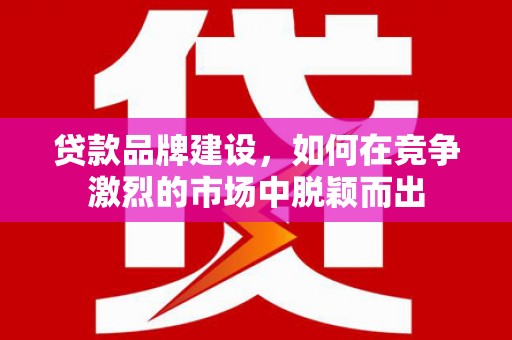 华宁贷款品牌建设，如何在竞争激烈的市场中脱颖而出