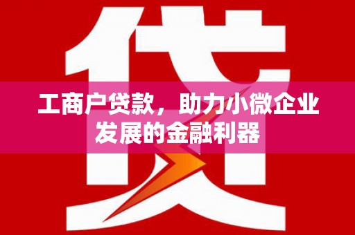 凉山工商户贷款，助力小微企业发展的金融利器
