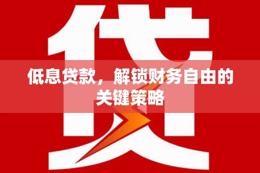 竹东低息贷款，解锁财务自由的关键策略