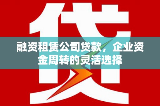 海原融资租赁公司贷款，企业资金周转的灵活选择