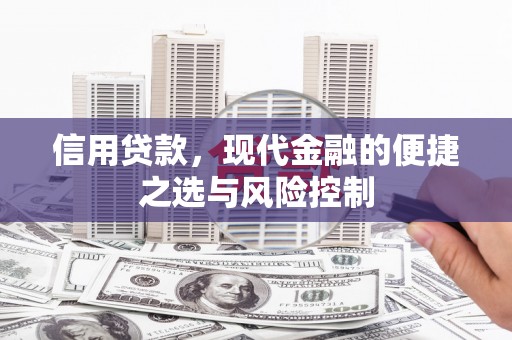 鄱阳信用贷款，现代金融的便捷之选与风险控制