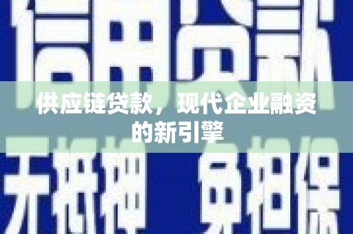 民丰供应链贷款，现代企业融资的新引擎