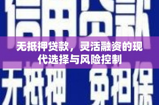 麻豆无抵押贷款，灵活融资的现代选择与风险控制