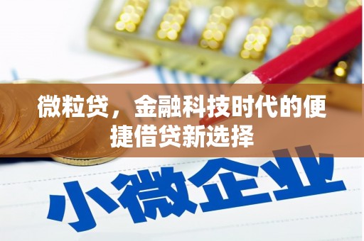 七堵微粒贷，金融科技时代的便捷借贷新选择